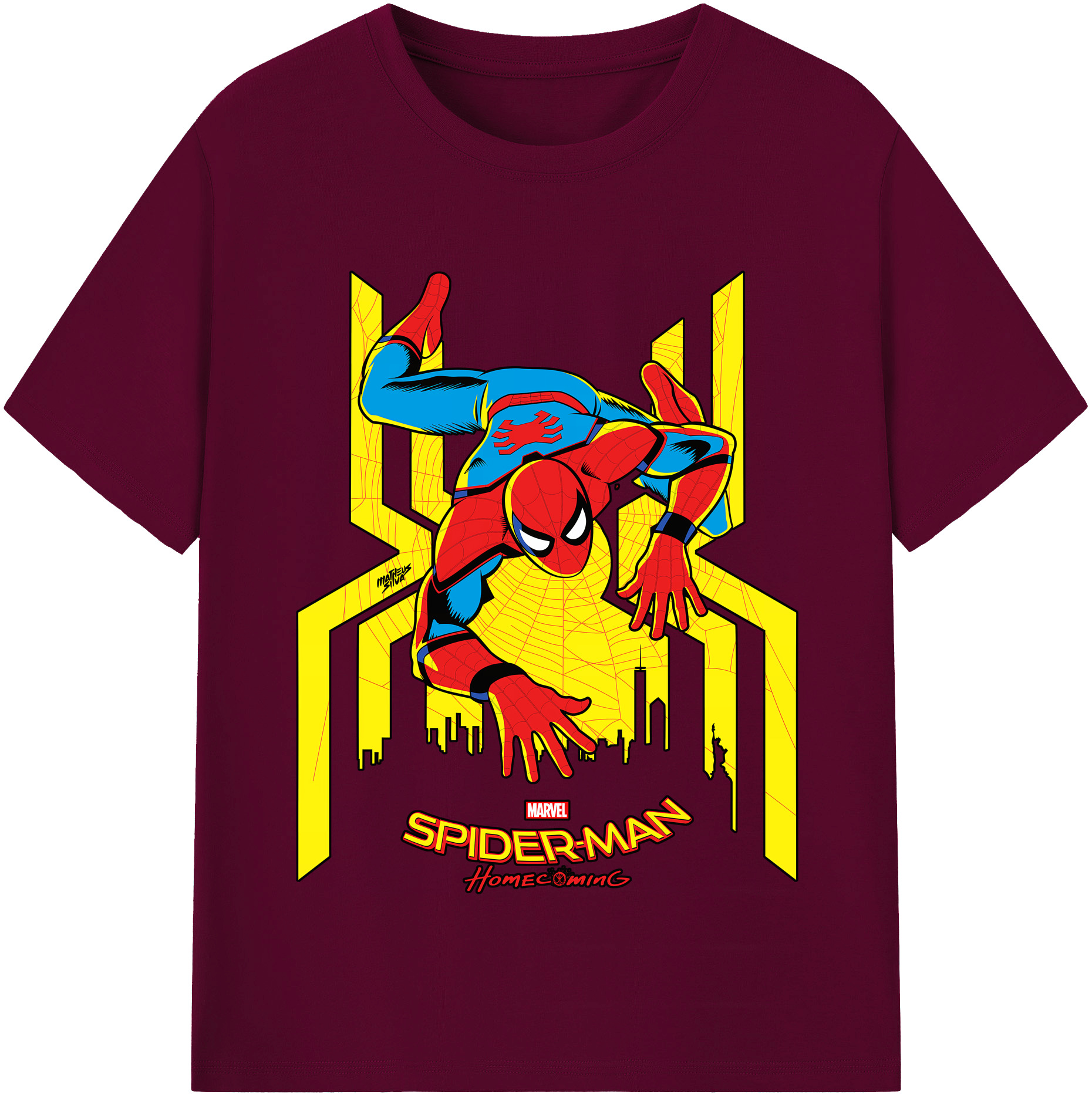 （画像用） Spider Man スパイダーマン レディースカジュアルプリントTシャツ（綿100％）